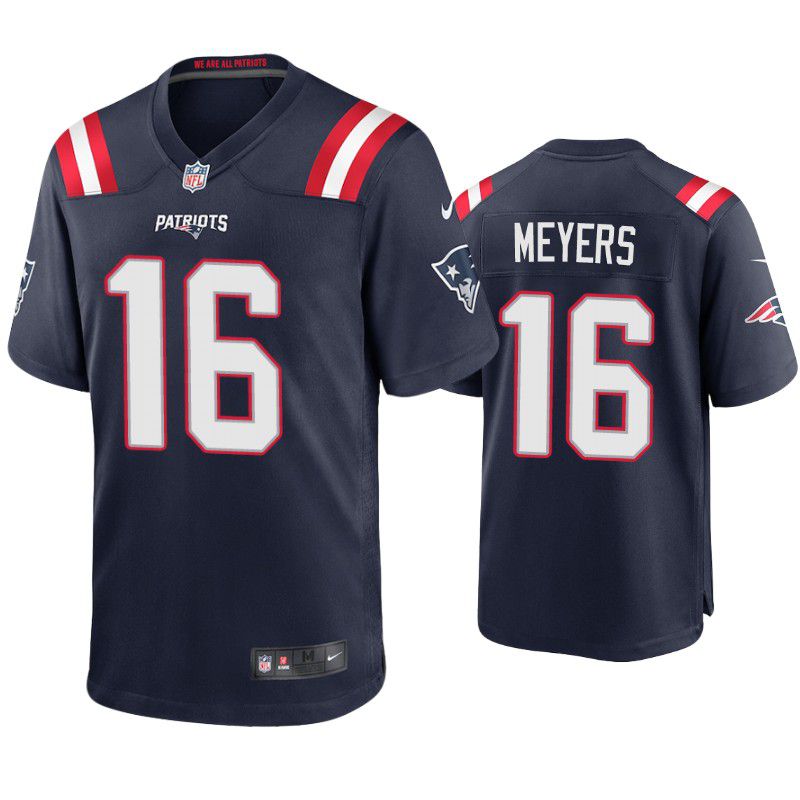 Men New England Patriots #16 Jakobi Meyers Nike Navy Game NFL Jersey->new england patriots->NFL Jersey